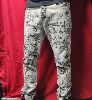 "Dreaded InkScape" 1-of-1 Custom Jeans