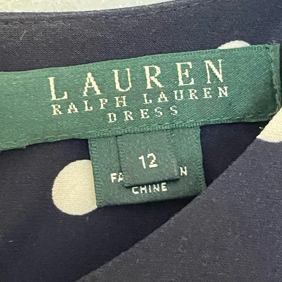 Ralph Lauren Polka Dot Sleeveless tie-waist Dress! Classic Ralph Lauren!