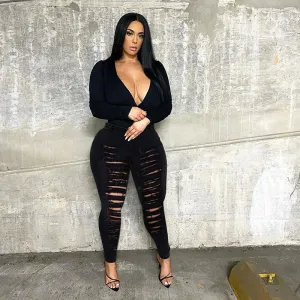 Raw Hem Distressed High Waist Skinny Jeans
