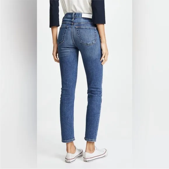 Re/Done Revolve 90s High Rise Ankle Crop Jeans in Mid 70s