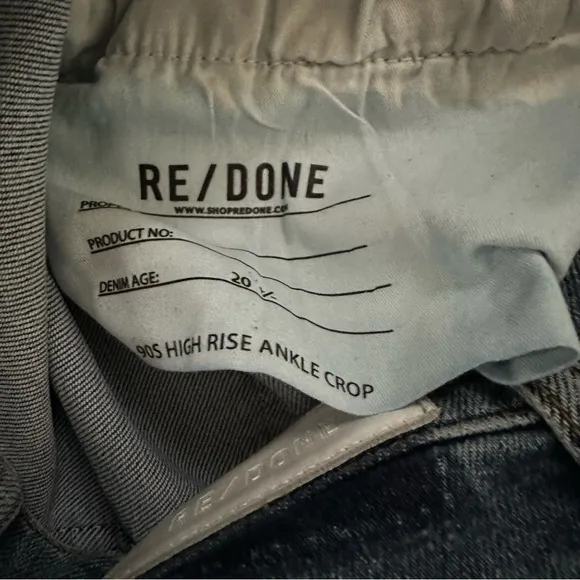 Re/Done Revolve 90s High Rise Ankle Crop Jeans in Mid 70s