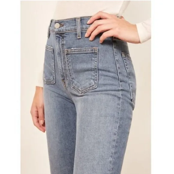REFORMATION High Skinny Crop Patch Pockets Jeans