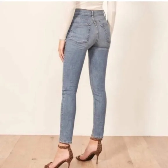 REFORMATION High Skinny Crop Patch Pockets Jeans