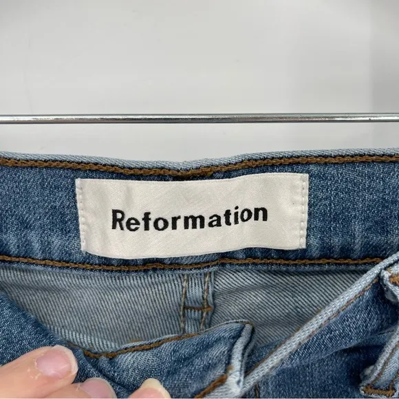 REFORMATION High Skinny Crop Patch Pockets Jeans
