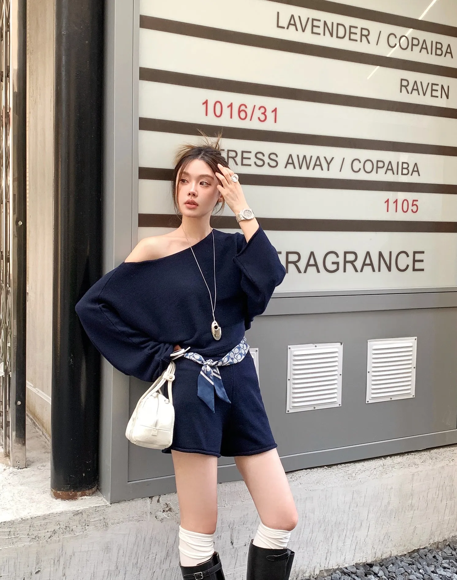 Relaxed Navy Blue Two-Piece Set &nbsp;