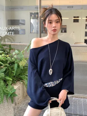 Relaxed Navy Blue Two-Piece Set &nbsp;