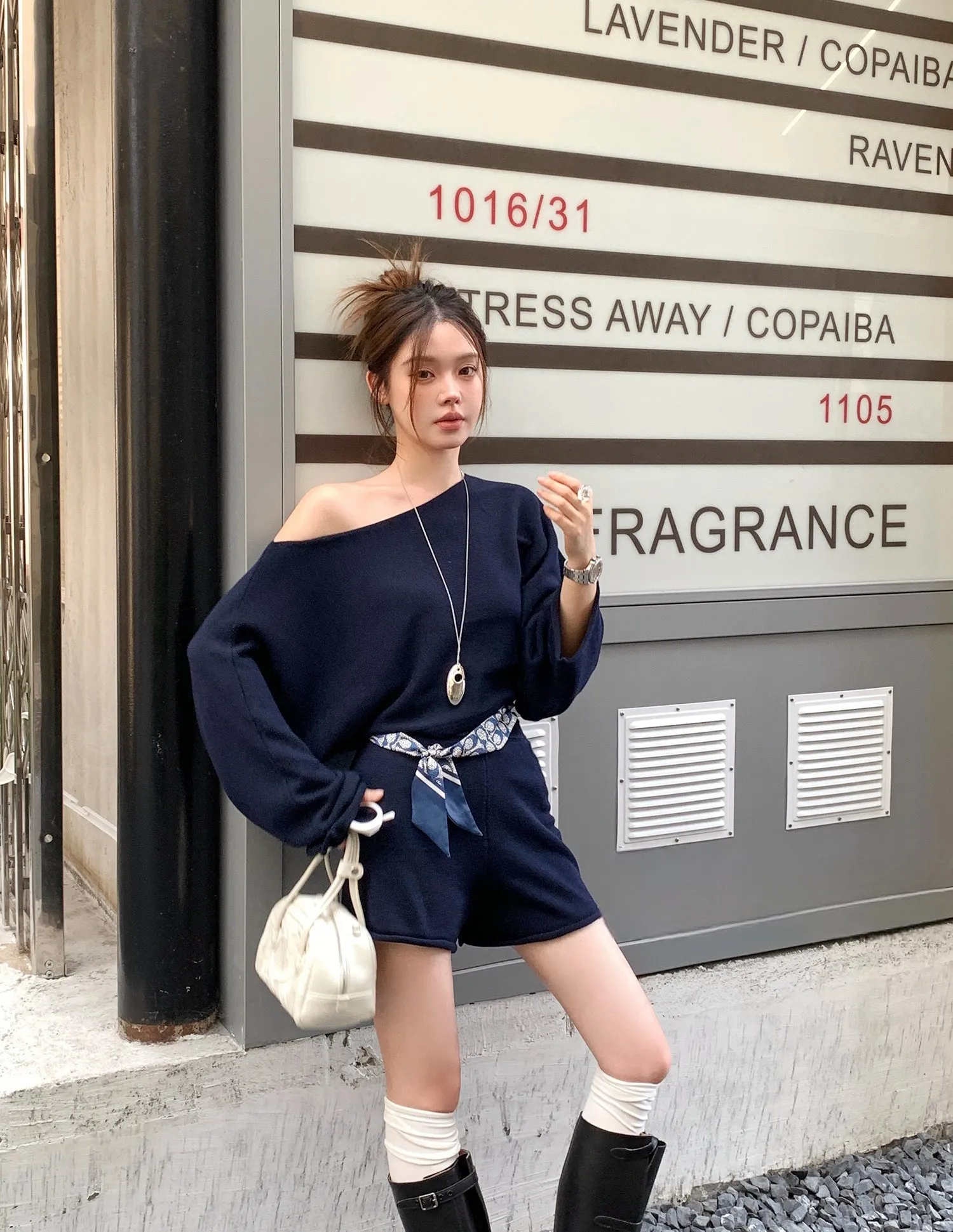 Relaxed Navy Blue Two-Piece Set &nbsp;
