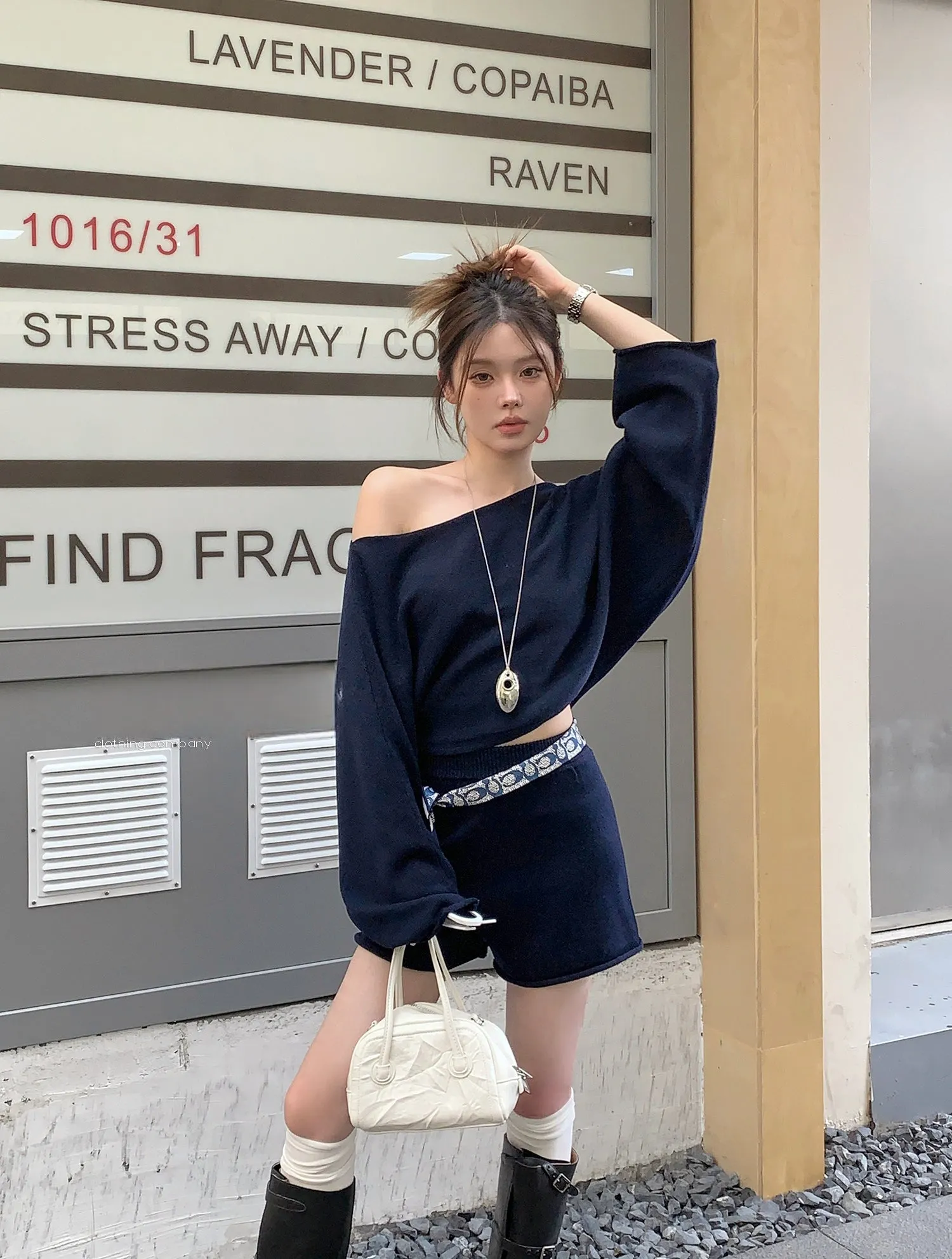 Relaxed Navy Blue Two-Piece Set &nbsp;
