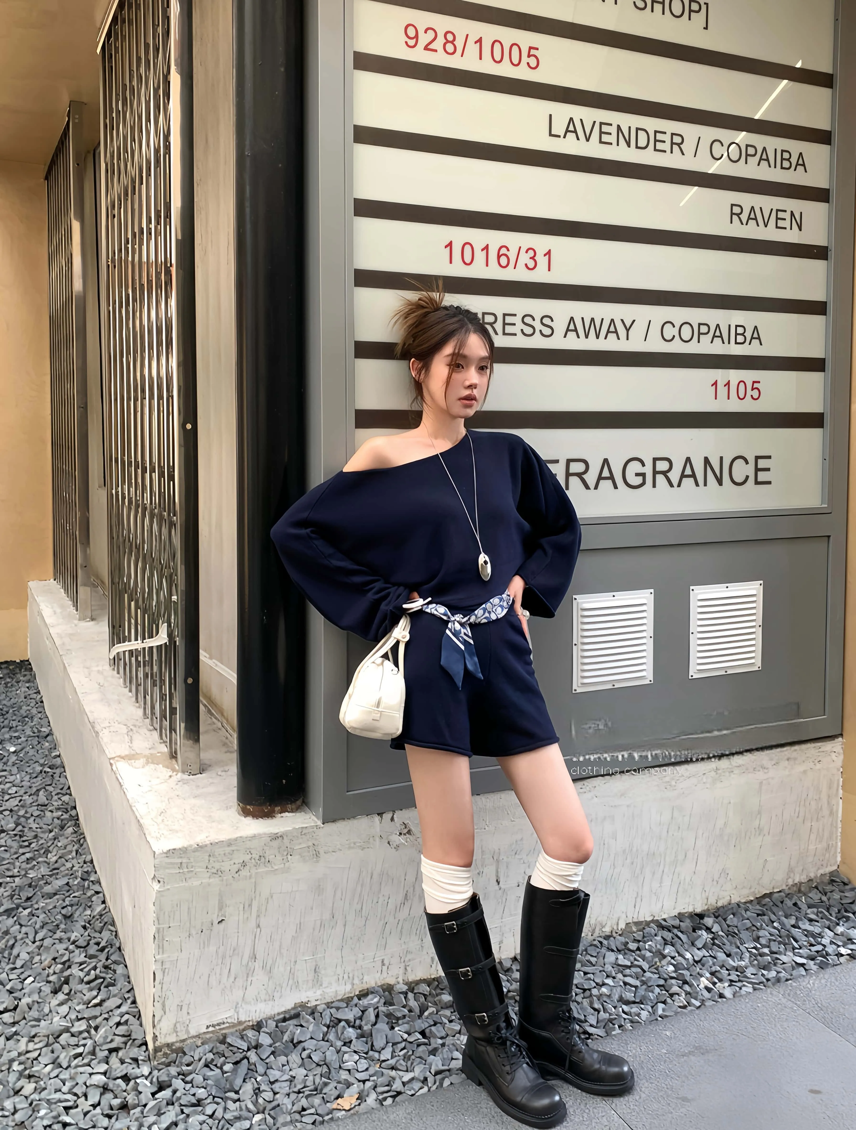 Relaxed Navy Blue Two-Piece Set &nbsp;