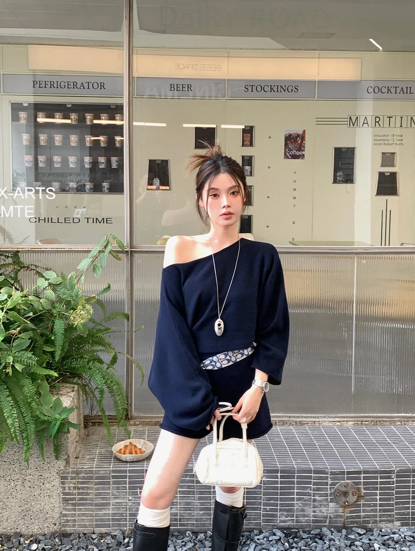 Relaxed Navy Blue Two-Piece Set &nbsp;