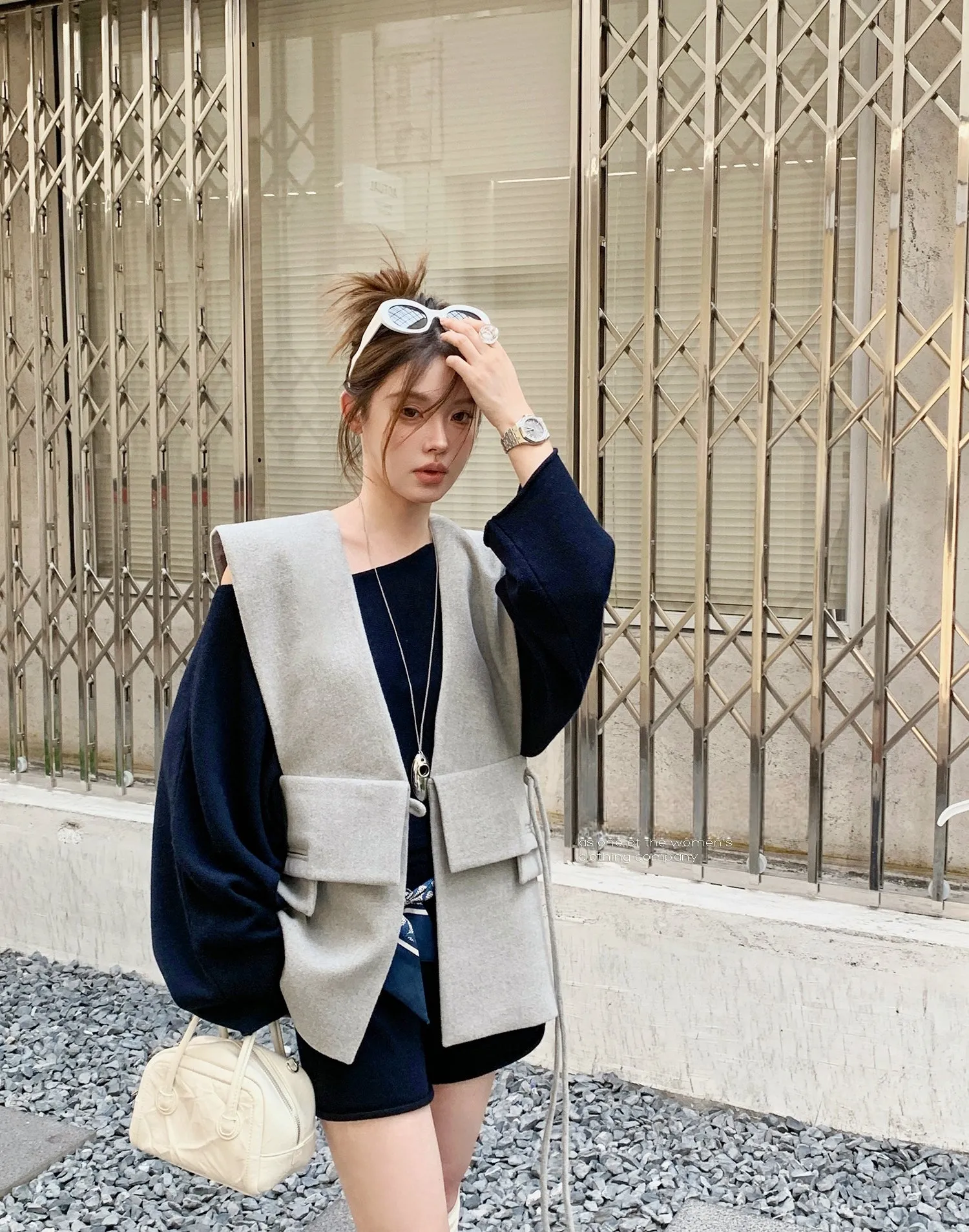 Relaxed Navy Blue Two-Piece Set &nbsp;