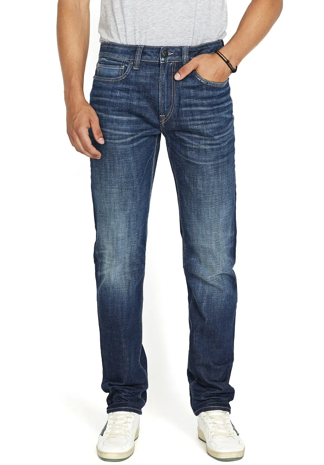 Relaxed Tapered Ben Men's Jeans in Sanded Dark Blue - BM22594