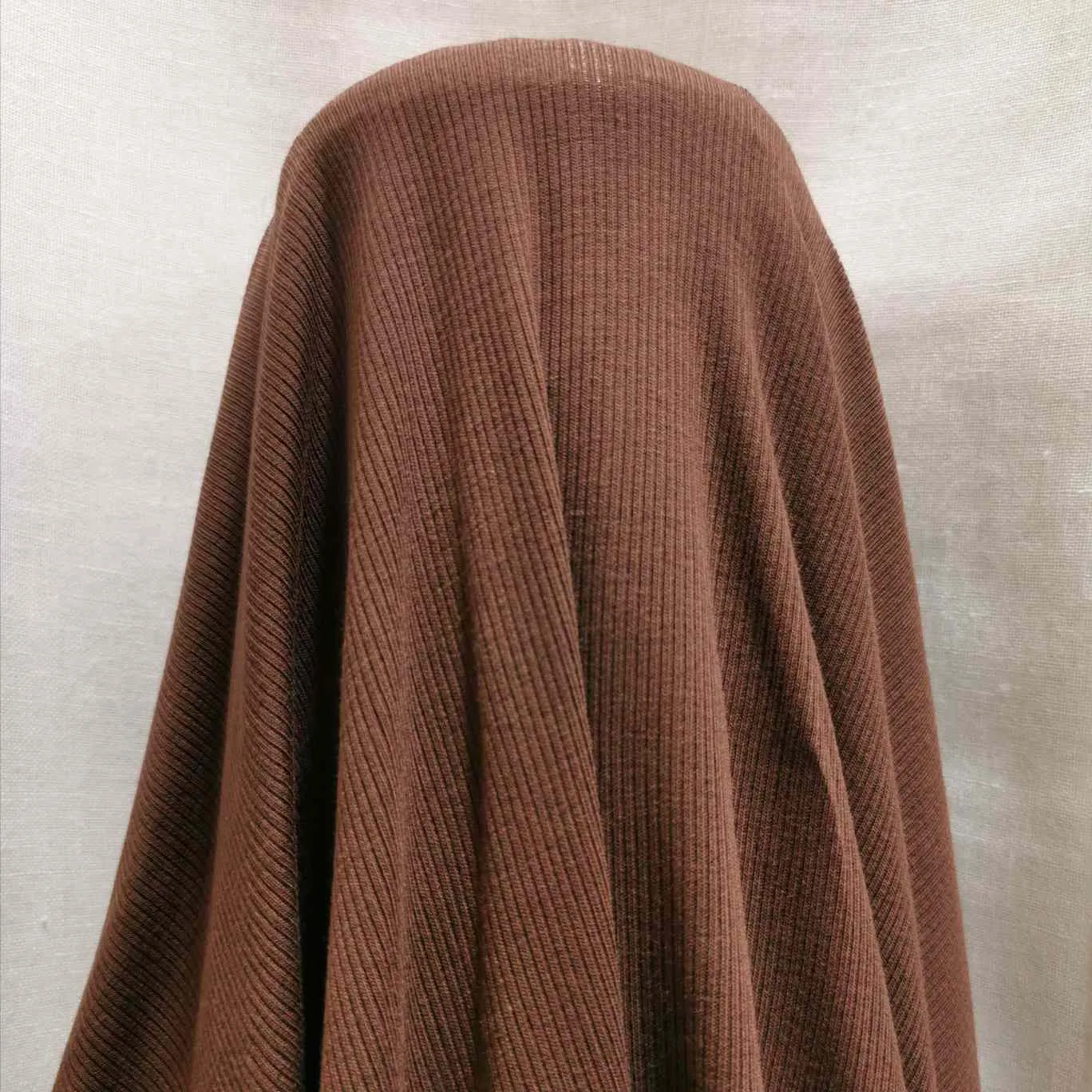 Ribbed Cotton Jersey, Chocolate