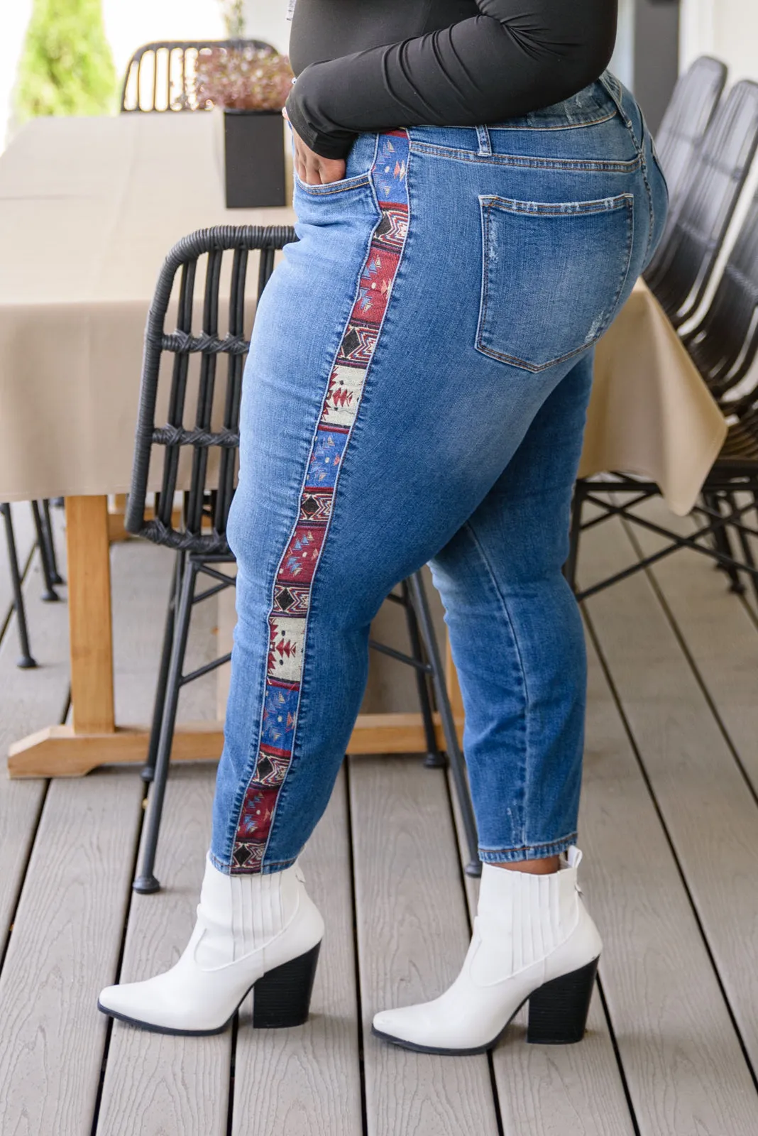Rio Western Print Relaxed Jeans by Judy Blue