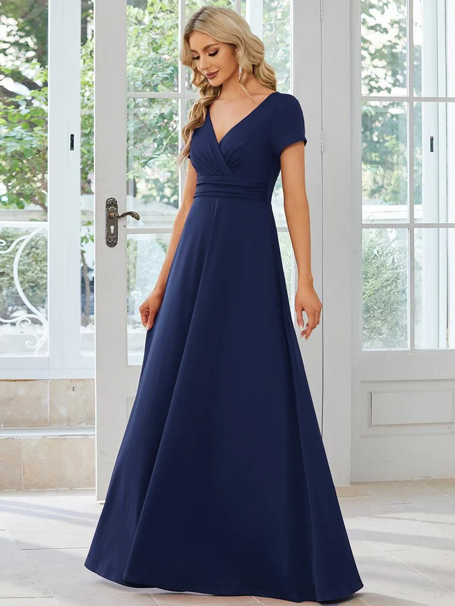 Robe Demoiselle d'Honneur simple plissée taille empire A-ligne