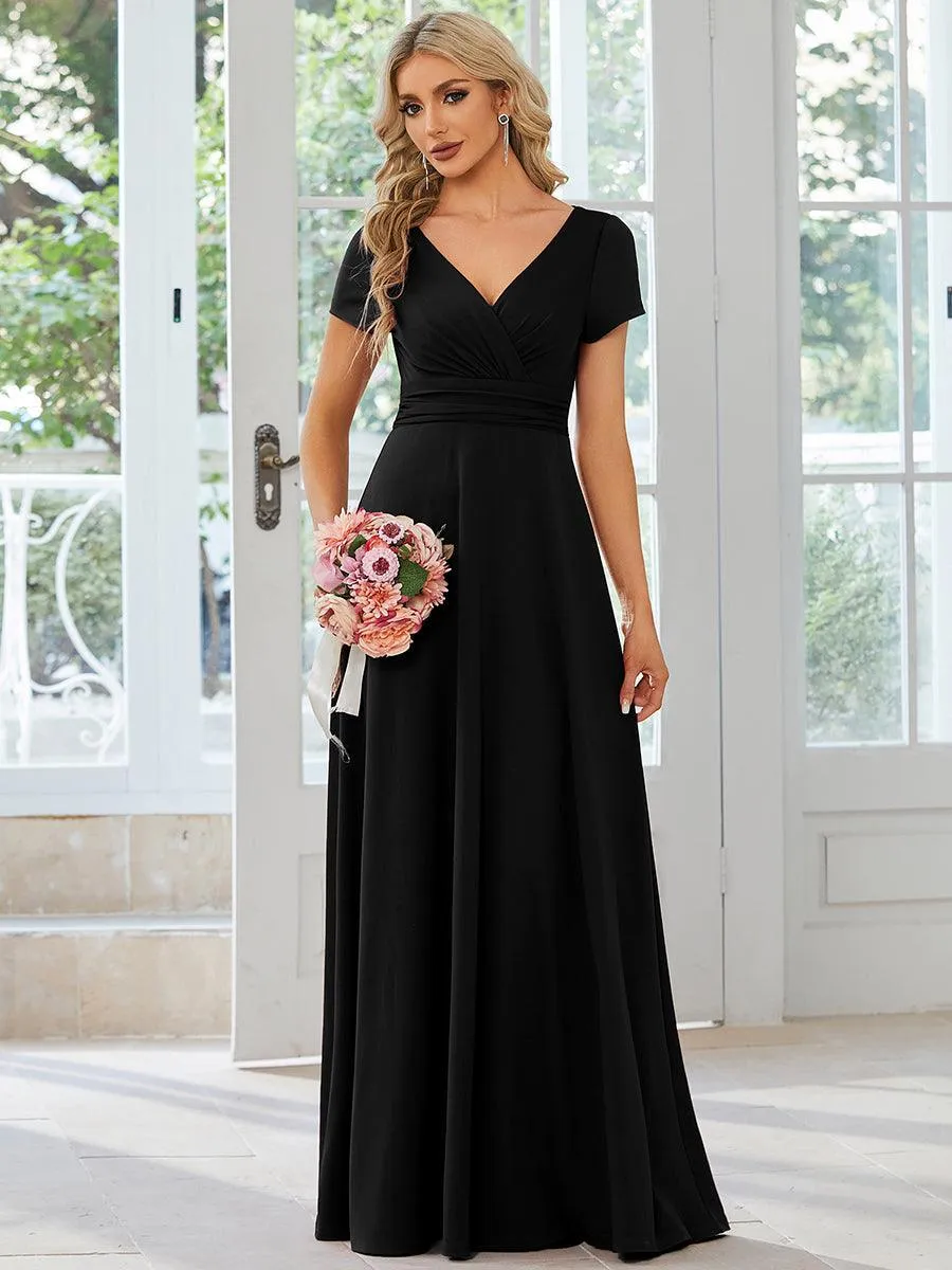 Robe Demoiselle d'Honneur simple plissée taille empire A-ligne