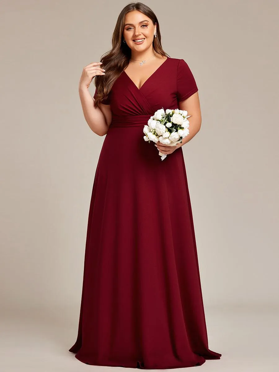 Robe Demoiselle d'Honneur simple plissée taille empire A-ligne