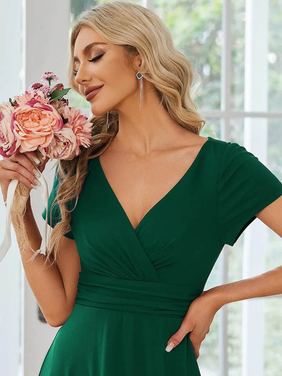 Robe Demoiselle d'Honneur simple plissée taille empire A-ligne