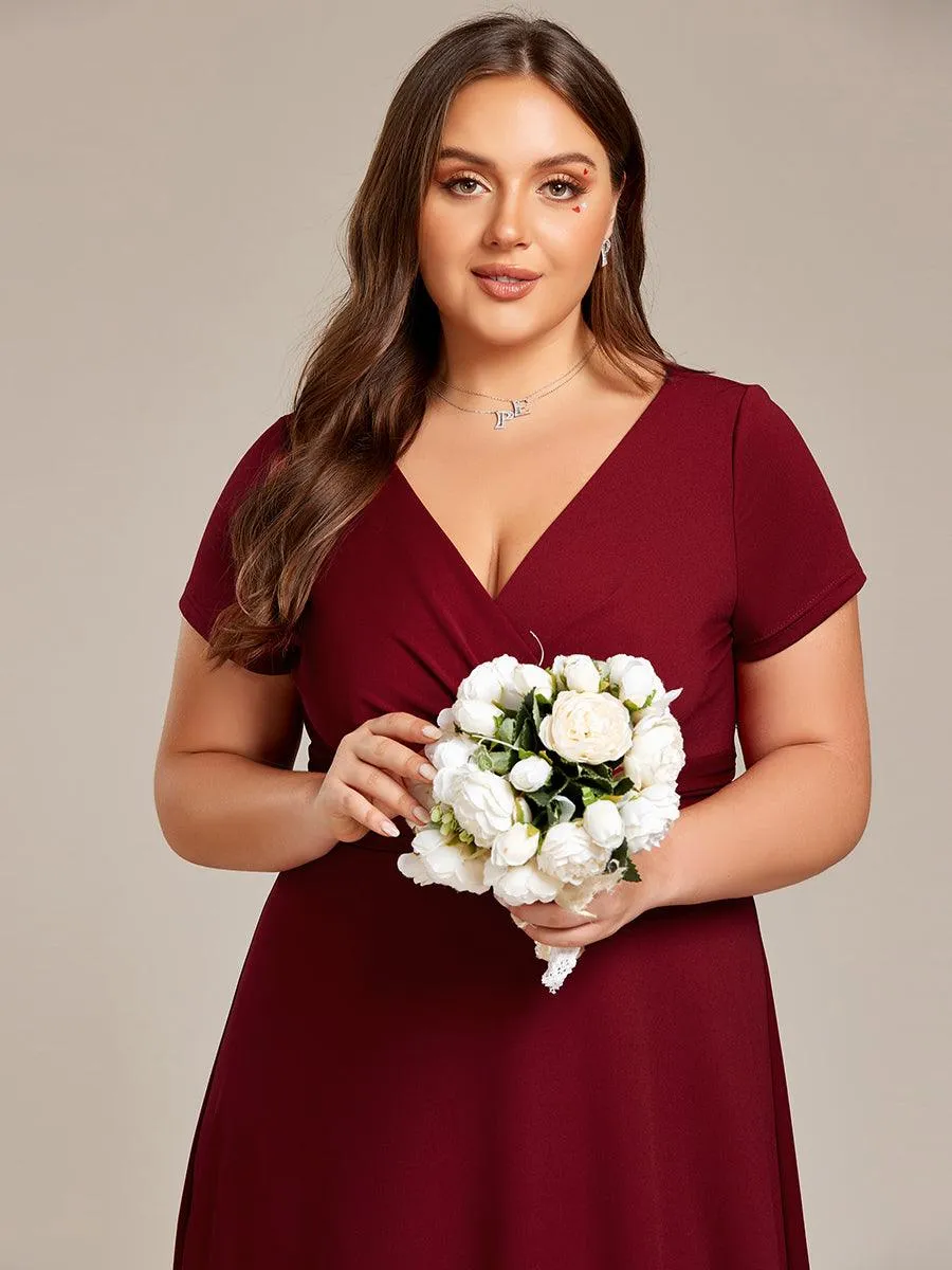 Robe Demoiselle d'Honneur simple plissée taille empire A-ligne