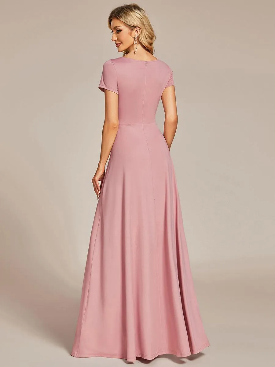 Robe Demoiselle d'Honneur simple plissée taille empire A-ligne