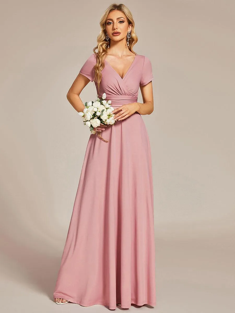 Robe Demoiselle d'Honneur simple plissée taille empire A-ligne