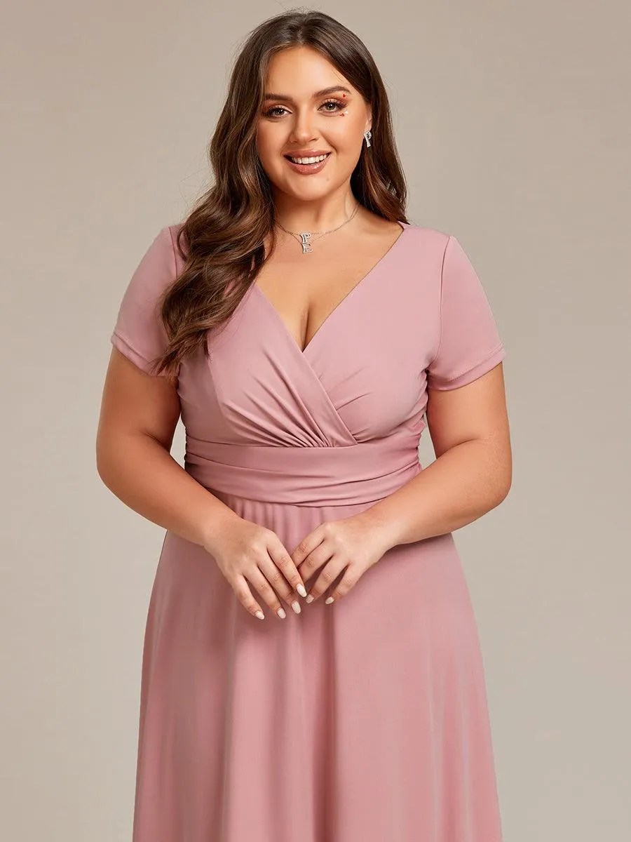 Robe Demoiselle d'Honneur simple plissée taille empire A-ligne