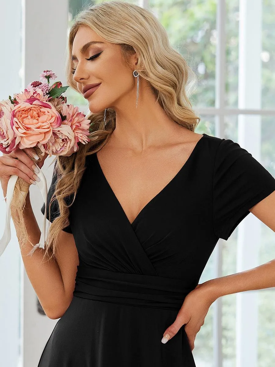 Robe Demoiselle d'Honneur simple plissée taille empire A-ligne