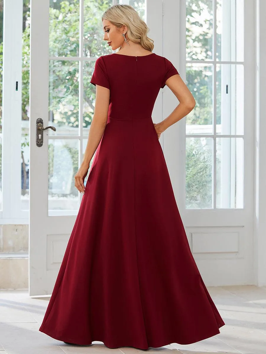 Robe Demoiselle d'Honneur simple plissée taille empire A-ligne