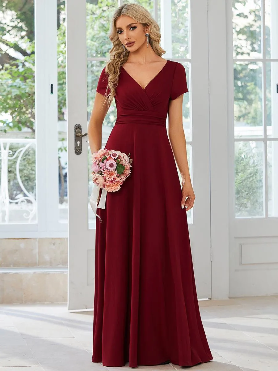 Robe Demoiselle d'Honneur simple plissée taille empire A-ligne