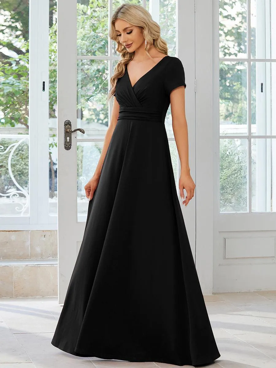 Robe Demoiselle d'Honneur simple plissée taille empire A-ligne