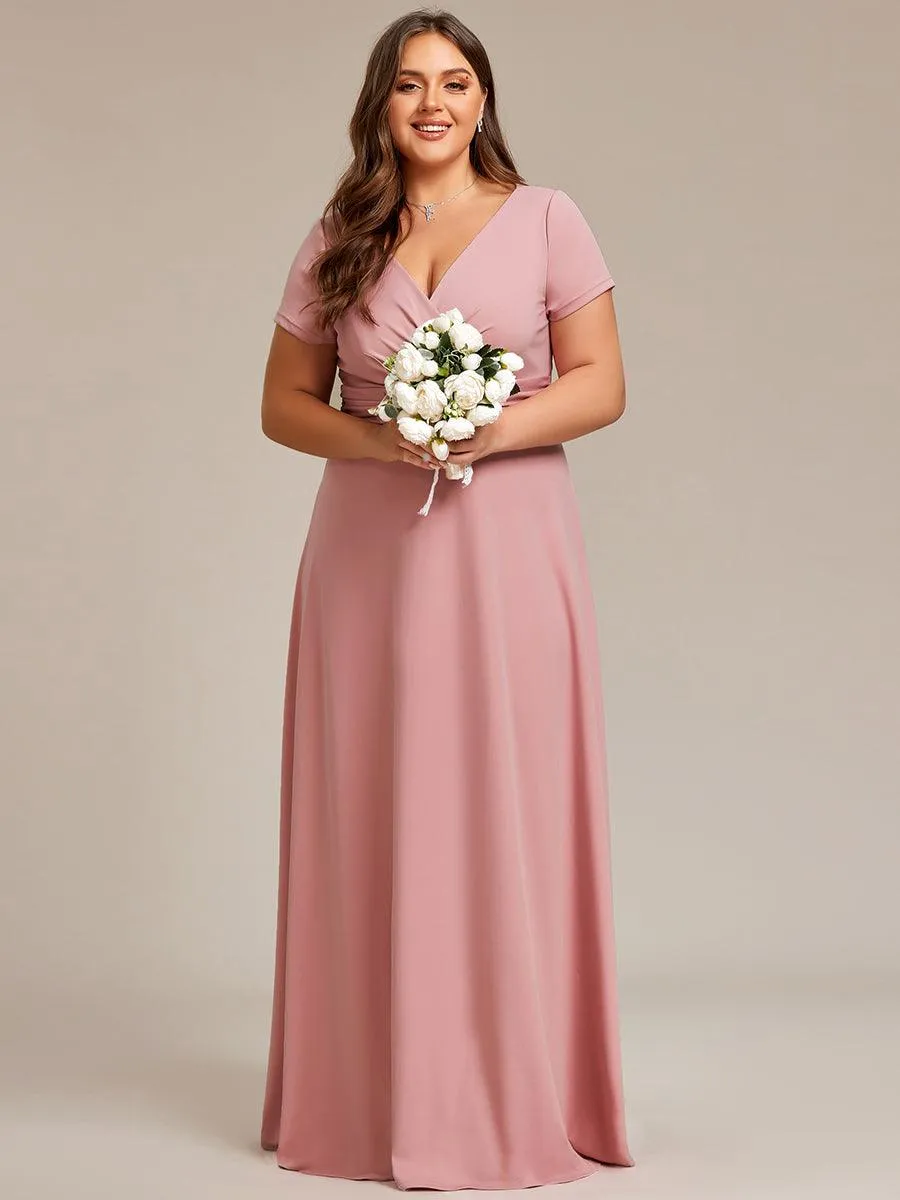 Robe Demoiselle d'Honneur simple plissée taille empire A-ligne