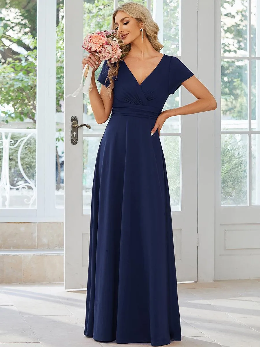 Robe Demoiselle d'Honneur simple plissée taille empire A-ligne