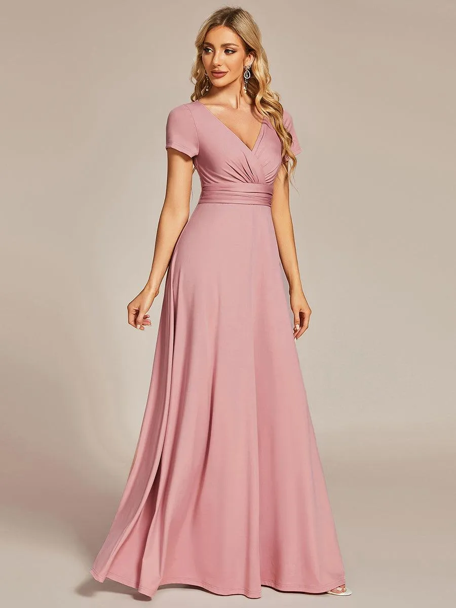 Robe Demoiselle d'Honneur simple plissée taille empire A-ligne