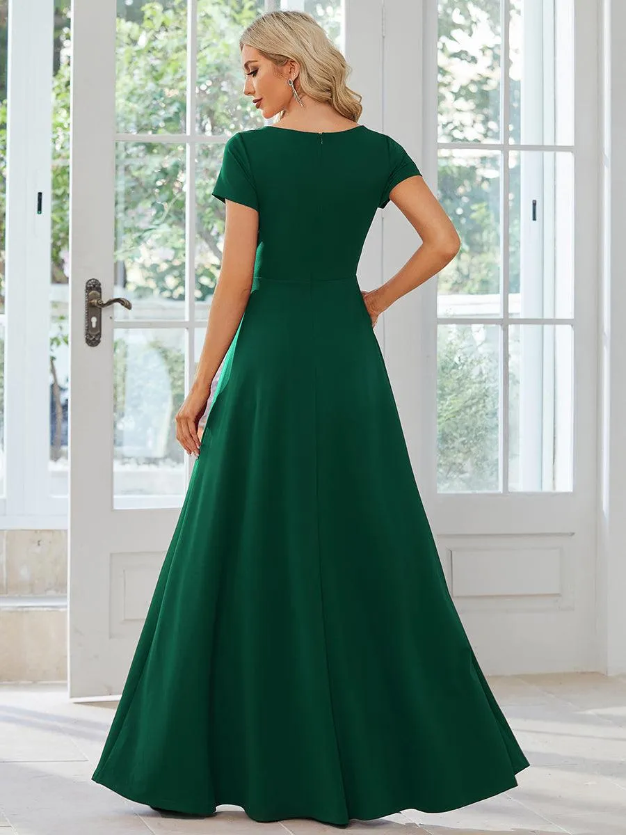 Robe Demoiselle d'Honneur simple plissée taille empire A-ligne
