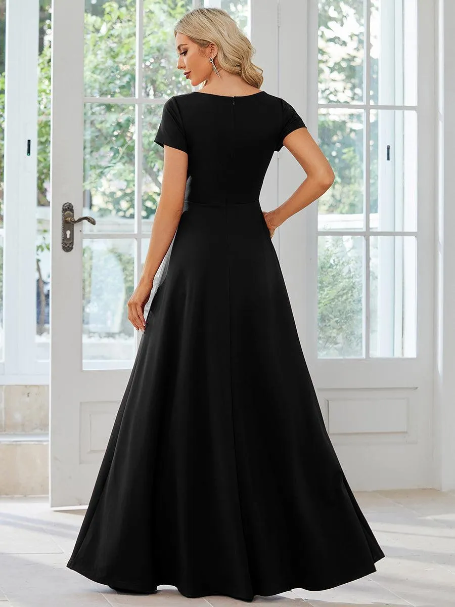 Robe Demoiselle d'Honneur simple plissée taille empire A-ligne