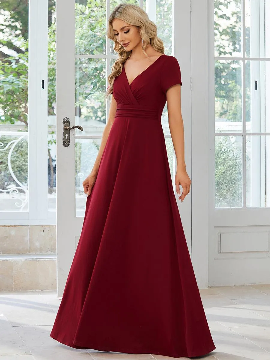Robe Demoiselle d'Honneur simple plissée taille empire A-ligne