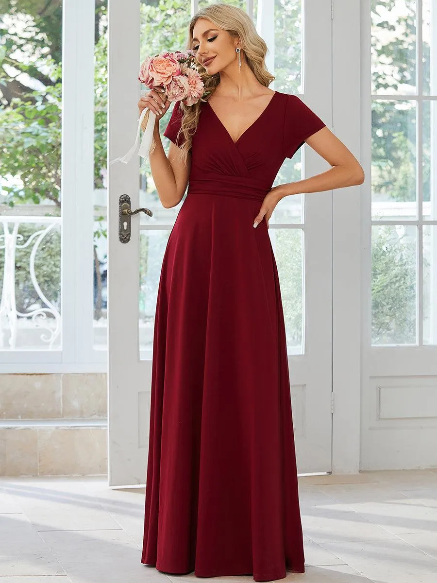 Robe Demoiselle d'Honneur simple plissée taille empire A-ligne