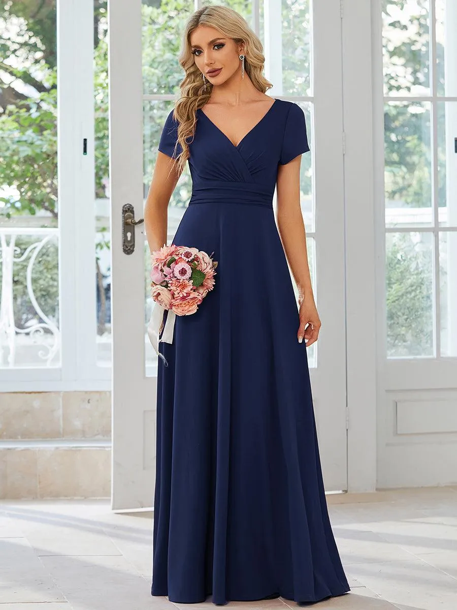 Robe Demoiselle d'Honneur simple plissée taille empire A-ligne