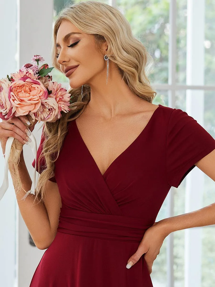 Robe Demoiselle d'Honneur simple plissée taille empire A-ligne