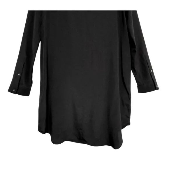 ROBERT RODRIGUEZ Shirt Dress Smooth Silk Draped Midi
