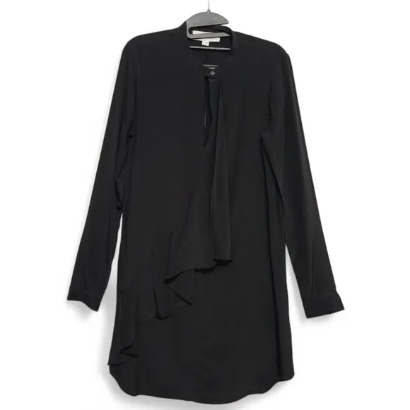ROBERT RODRIGUEZ Shirt Dress Smooth Silk Draped Midi