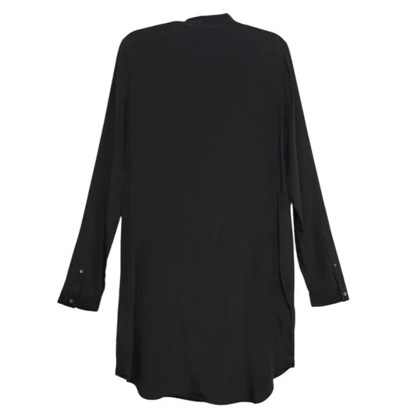 ROBERT RODRIGUEZ Shirt Dress Smooth Silk Draped Midi