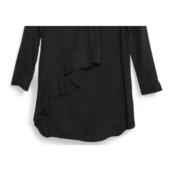 ROBERT RODRIGUEZ Shirt Dress Smooth Silk Draped Midi