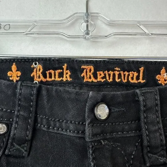 Rock Revival‎ Jeans Women's 25 Beliss Easy Skinny Denim Jeans Black 30x28