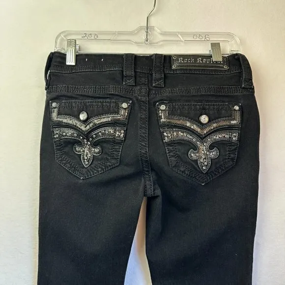 Rock Revival‎ Jeans Women's 25 Beliss Easy Skinny Denim Jeans Black 30x28