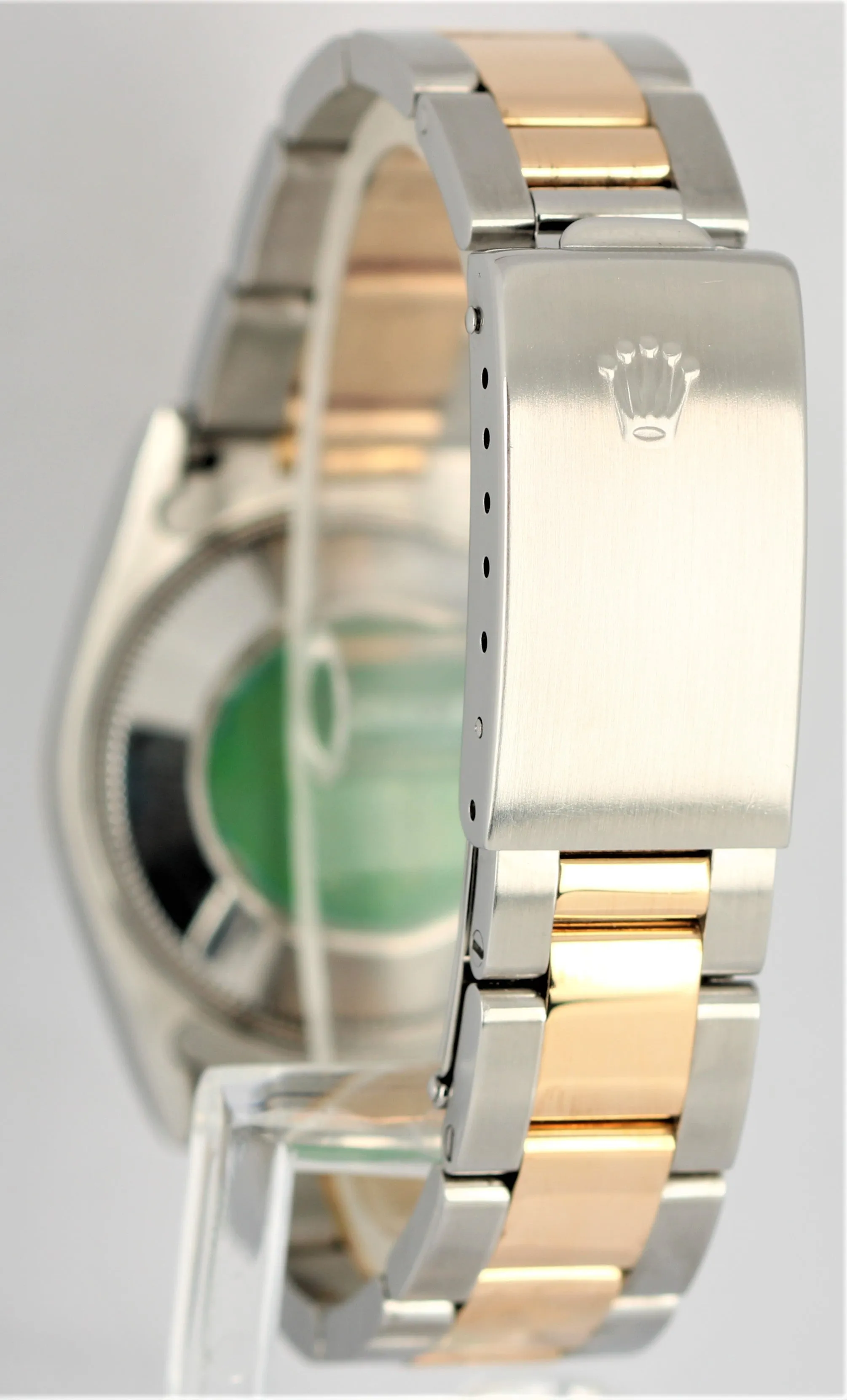Rolex Oyster Perpetual 31mm Two Tone 18K Yellow Gold Stainless Gray 67483 Watch