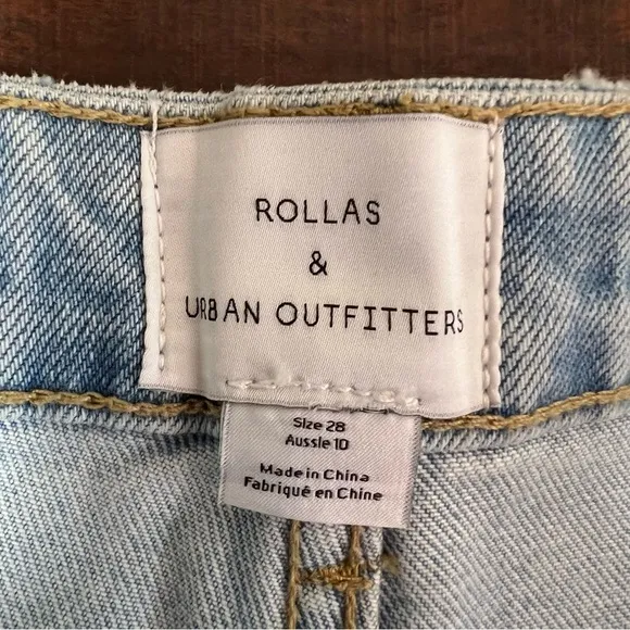 ROLLA’S X Urban Outfitters Denim Dusters Shorts Super High Rise Relaxed Size 28