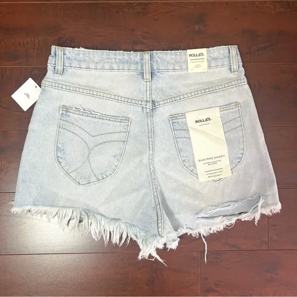 ROLLA’S X Urban Outfitters Denim Dusters Shorts Super High Rise Relaxed Size 28