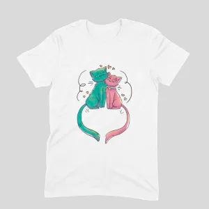 Round Neck T-Shirt (Men) - Cats In Love (11 Colours)