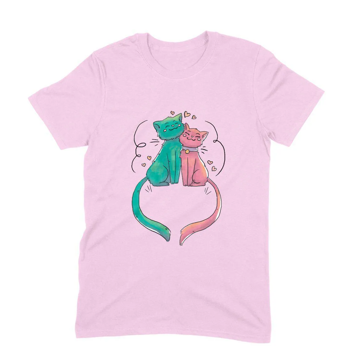 Round Neck T-Shirt (Men) - Cats In Love (11 Colours)